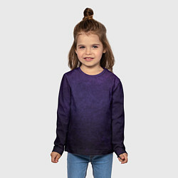 Лонгслив детский Фиолетово-черный градиент, цвет: 3D-принт — фото 2