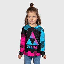Лонгслив детский Zelda - neon gradient, цвет: 3D-принт — фото 2