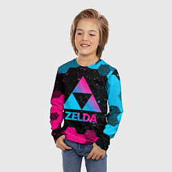 Лонгслив детский Zelda - neon gradient, цвет: 3D-принт — фото 2