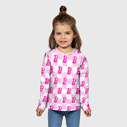 Лонгслив детский Розовая шашка и Барби, цвет: 3D-принт — фото 2