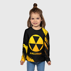 Лонгслив детский Fallout - gold gradient, цвет: 3D-принт — фото 2