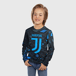 Лонгслив детский Juventus blue logo, цвет: 3D-принт — фото 2