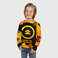Лонгслив детский Ghost of Tsushima - gold gradient, цвет: 3D-принт — фото 2