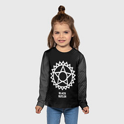 Лонгслив детский Black Butler glitch на темном фоне, цвет: 3D-принт — фото 2