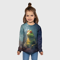 Лонгслив детский Пепе лягушка, цвет: 3D-принт — фото 2