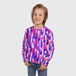Лонгслив детский Прямоугольники и полоски с градиентами, цвет: 3D-принт — фото 2