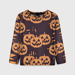 Лонгслив детский Фонарь джек в грандж стиле halloween тыква cartoon, цвет: 3D-принт