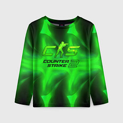 Лонгслив детский Counter strike 2 green logo, цвет: 3D-принт