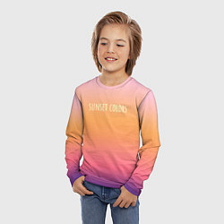 Лонгслив детский Sunset colors градиент, цвет: 3D-принт — фото 2