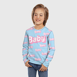 Лонгслив детский Baby - Barbie style: blue pattern, цвет: 3D-принт — фото 2