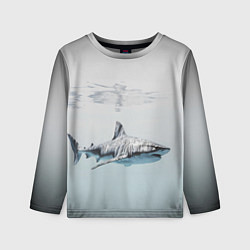 Лонгслив детский Акула большая белая в толще воды, цвет: 3D-принт
