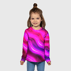 Лонгслив детский Розовая объемная абстракция, цвет: 3D-принт — фото 2