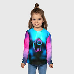 Лонгслив детский Амонг ас киберпанк, цвет: 3D-принт — фото 2