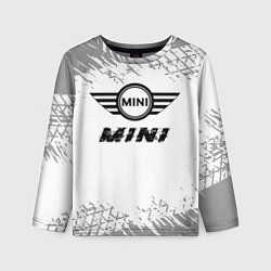 Лонгслив детский Mini speed на светлом фоне со следами шин, цвет: 3D-принт