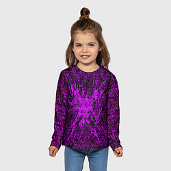 Лонгслив детский Фиолетовая глитч инфекция, цвет: 3D-принт — фото 2
