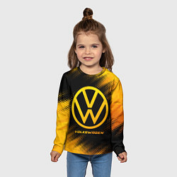 Лонгслив детский Volkswagen - gold gradient, цвет: 3D-принт — фото 2