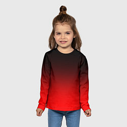 Лонгслив детский Градиент: от черного до ярко-красного, цвет: 3D-принт — фото 2