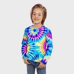 Лонгслив детский Красочная композиция - тай-дай, цвет: 3D-принт — фото 2
