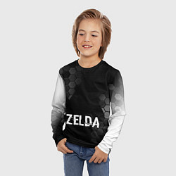 Лонгслив детский Zelda glitch на темном фоне, цвет: 3D-принт — фото 2
