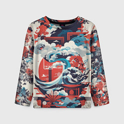 Лонгслив детский Рисунок в Японском стиле, цвет: 3D-принт