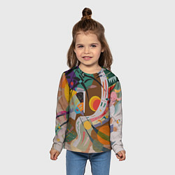 Лонгслив детский Искусство Кандинского - Доминирующая кривая, цвет: 3D-принт — фото 2