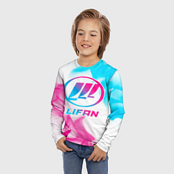 Лонгслив детский Lifan neon gradient style, цвет: 3D-принт — фото 2
