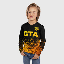Лонгслив детский GTA - gold gradient посередине, цвет: 3D-принт — фото 2