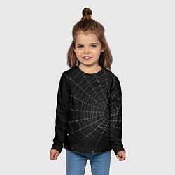 Лонгслив детский Паутина на черном фоне, цвет: 3D-принт — фото 2