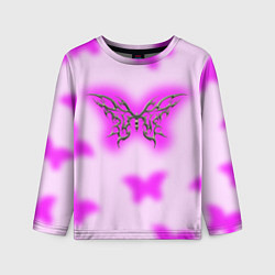 Лонгслив детский Y2K purple butterfly, цвет: 3D-принт