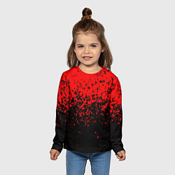 Лонгслив детский Красно-чёрный переход, цвет: 3D-принт — фото 2