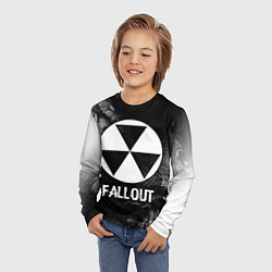 Лонгслив детский Fallout glitch на темном фоне, цвет: 3D-принт — фото 2