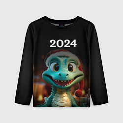 Лонгслив детский Дракон символ года 2024, цвет: 3D-принт
