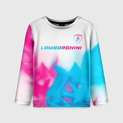 Лонгслив детский Lamborghini neon gradient style посередине, цвет: 3D-принт