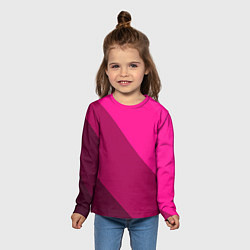Лонгслив детский Широкие розовые полосы, цвет: 3D-принт — фото 2