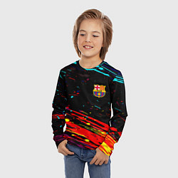 Лонгслив детский Barcelona краски, цвет: 3D-принт — фото 2
