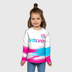 Лонгслив детский Volvo neon gradient style посередине, цвет: 3D-принт — фото 2