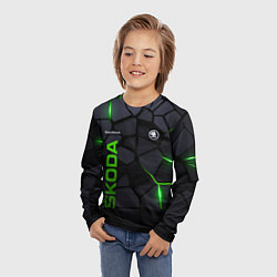 Лонгслив детский Skoda - плиты с эффектом свечения, цвет: 3D-принт — фото 2
