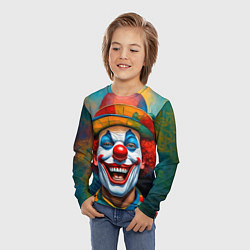 Лонгслив детский Нейросеть - Хэллоуин безумный клоун, цвет: 3D-принт — фото 2