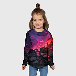 Лонгслив детский Темные фиолетовые камни текстура, цвет: 3D-принт — фото 2