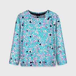 Детский лонгслив Мозаика розово-голубая