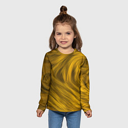 Лонгслив детский Текстура желтой шерсти, цвет: 3D-принт — фото 2