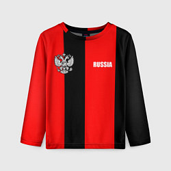 Детский лонгслив Красный и черный - герб РФ