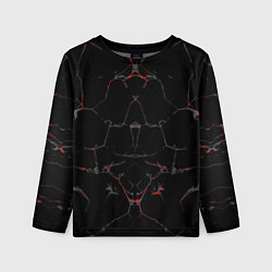 Лонгслив детский Черные текстуры и трещины, цвет: 3D-принт