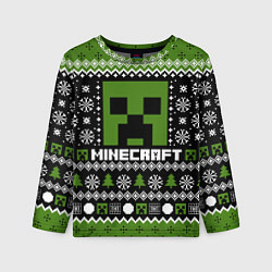 Лонгслив детский Minecraft christmas sweater, цвет: 3D-принт