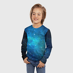 Лонгслив детский Голубой космос, цвет: 3D-принт — фото 2
