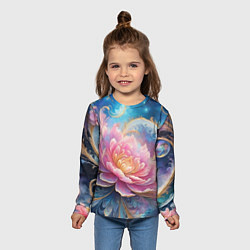 Лонгслив детский Цветок в космосе, цвет: 3D-принт — фото 2