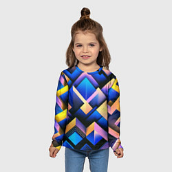 Лонгслив детский Неоновые абстрактные горы, цвет: 3D-принт — фото 2