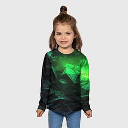 Лонгслив детский Глубина зеленого абстракции, цвет: 3D-принт — фото 2