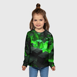 Лонгслив детский Глубина зеленых плоскостей, цвет: 3D-принт — фото 2