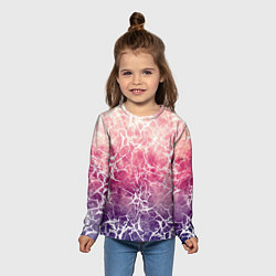 Лонгслив детский Абстракция - паутинка на сине-красном фоне, цвет: 3D-принт — фото 2